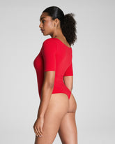 SPANXsmoothâ„¢ Jersey Square Neck Thong Bodysuit | Spanx Red